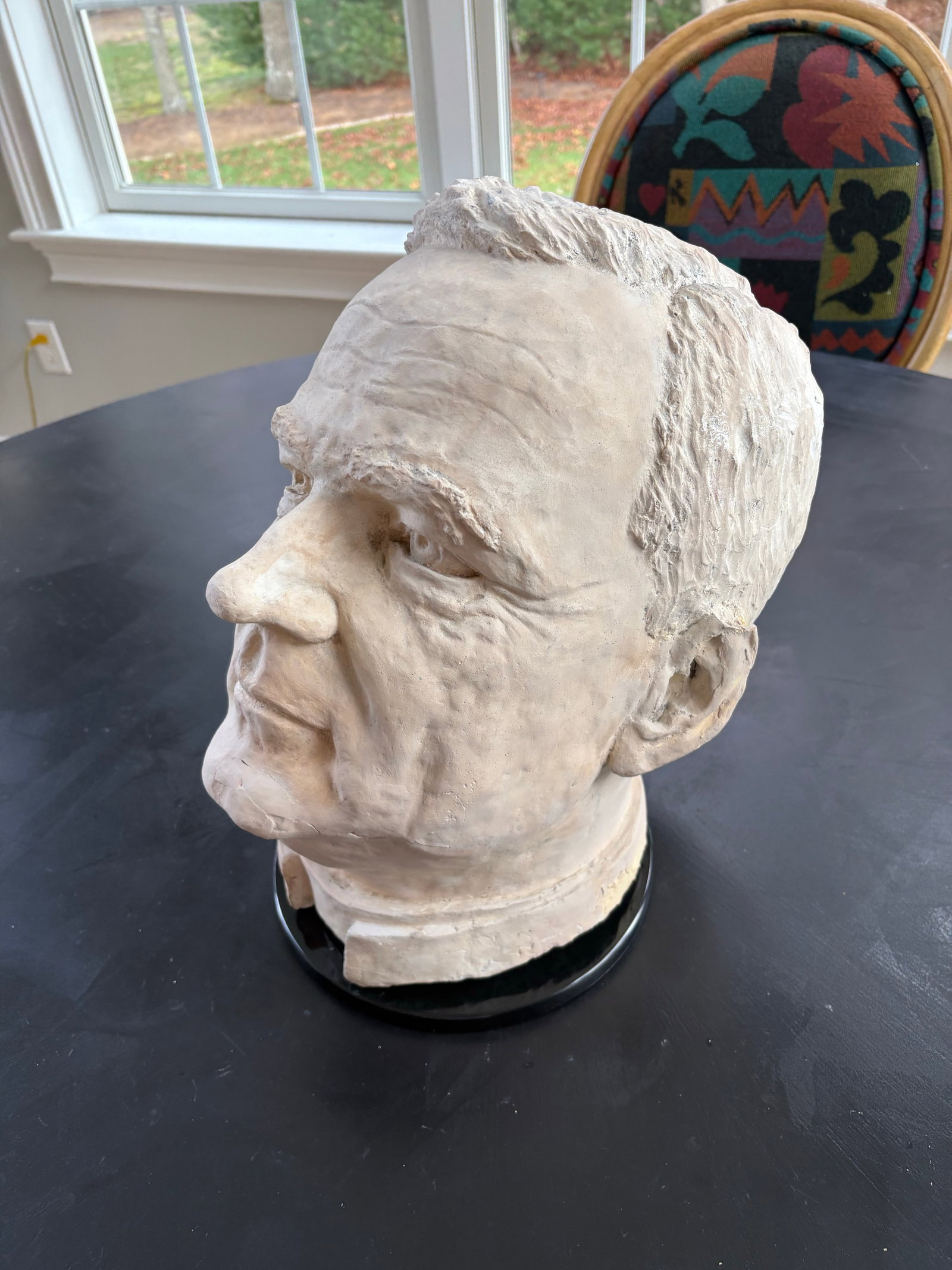 1960s Large Plaster Bust of a Man in Contemplation - 8