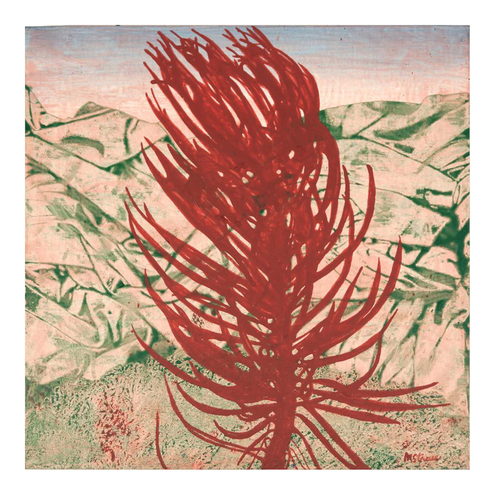 Plant Portraits - Diva Al Fresco Painting: Diva al Fresco is one of 18 in the Plant Portrait series of artist Marlene Struss, b. 1950. They are an exuberant and iconic collection of anthropomorphic plant silhouettes posing against a