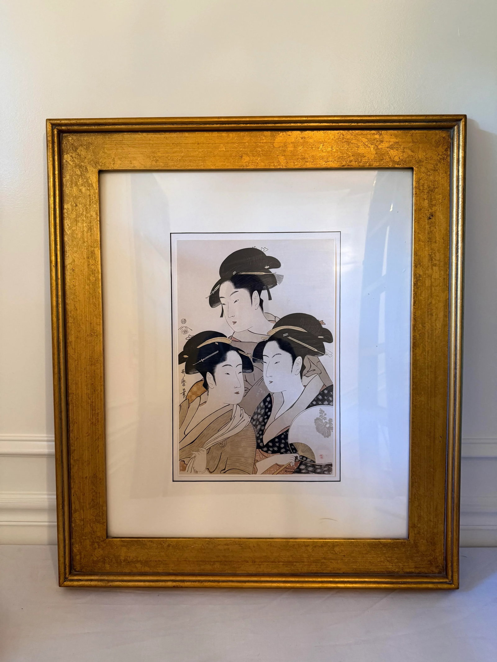 Vintage Japanese Woodblock Print "Three Beauties of the Present Day" After Kitagawa Utamaro - 2