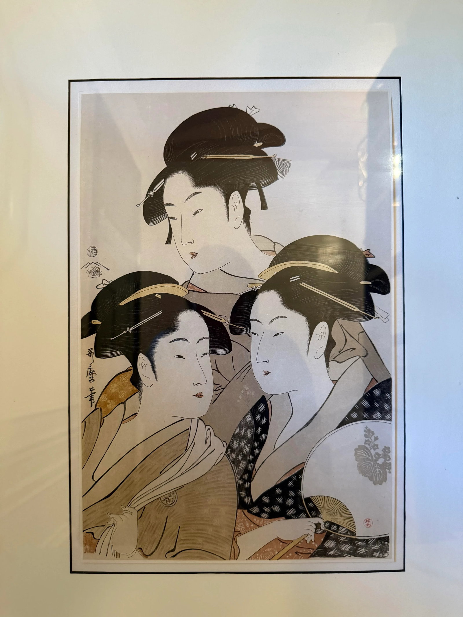 Vintage Japanese Woodblock Print "Three Beauties of the Present Day" After Kitagawa Utamaro - 3