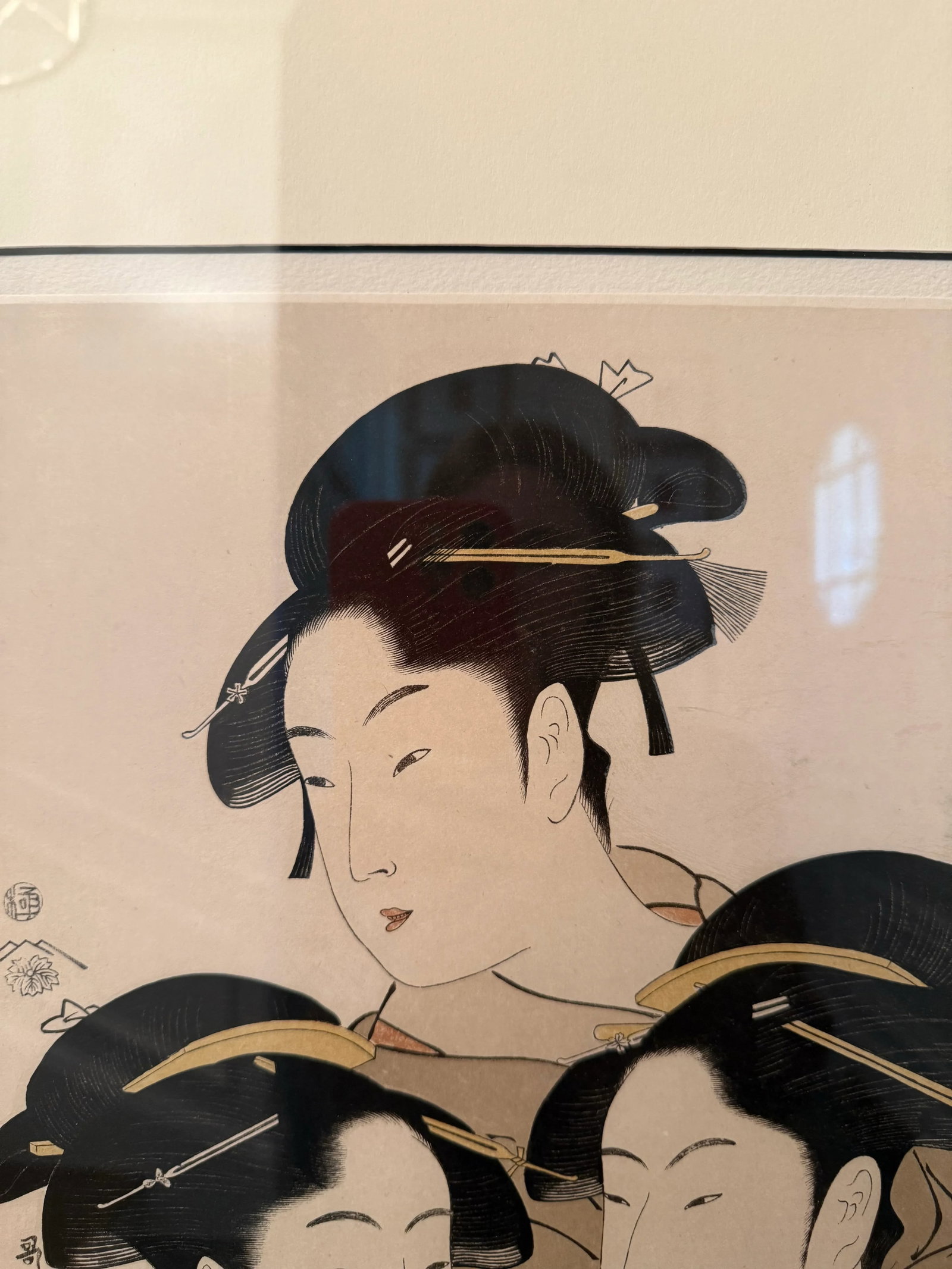 Vintage Japanese Woodblock Print "Three Beauties of the Present Day" After Kitagawa Utamaro - 5