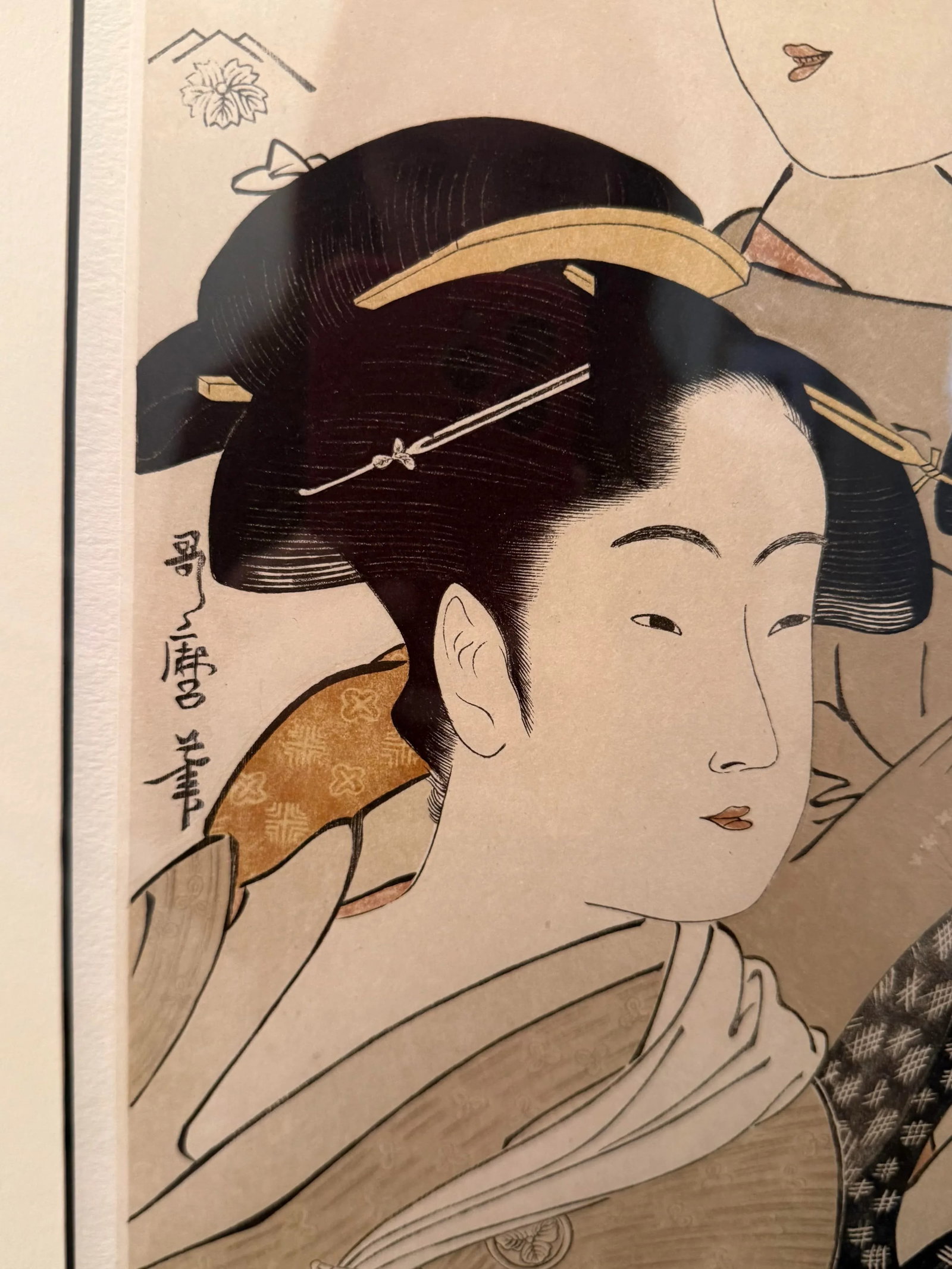 Vintage Japanese Woodblock Print "Three Beauties of the Present Day" After Kitagawa Utamaro - 6