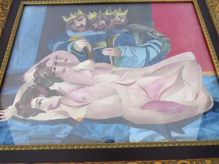 Mid 20th Century Figurative Abstract Nude Collage by Edgar Britton, Framed - 8