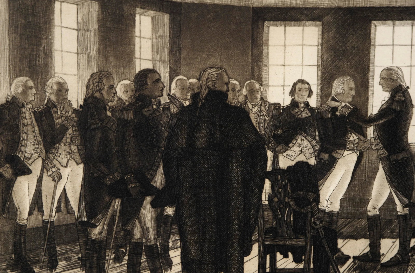 General Washington Saying Farewell to His Officers in Fraunces Tavern, New York by Samuel Chamberlai - 2