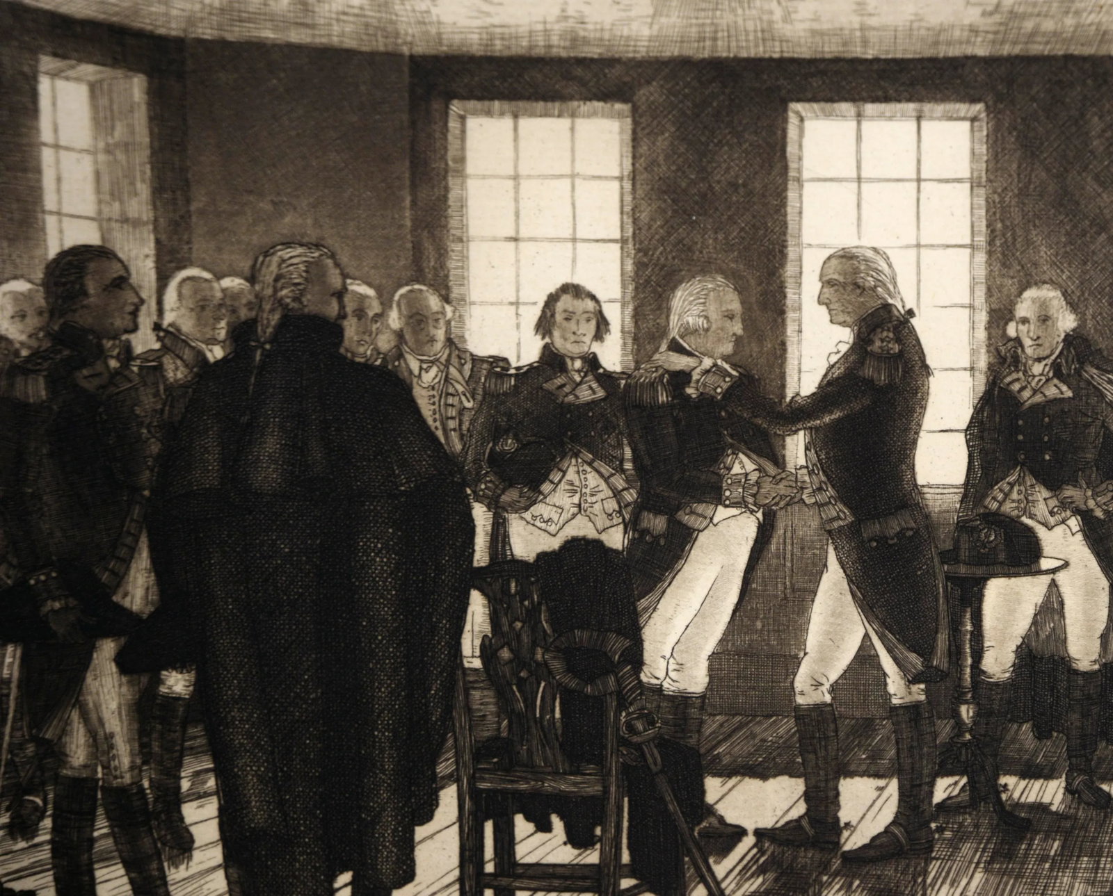 General Washington Saying Farewell to His Officers in Fraunces Tavern, New York by Samuel Chamberlai - 3