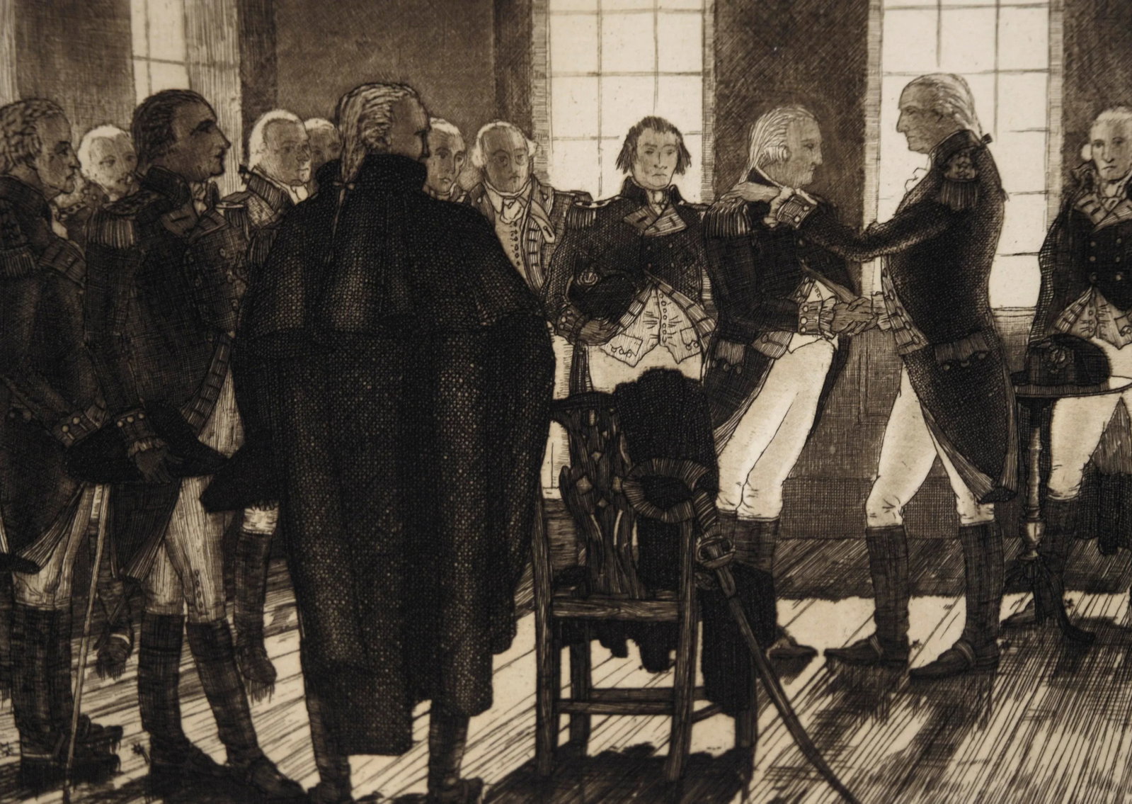 General Washington Saying Farewell to His Officers in Fraunces Tavern, New York by Samuel Chamberlai - 4
