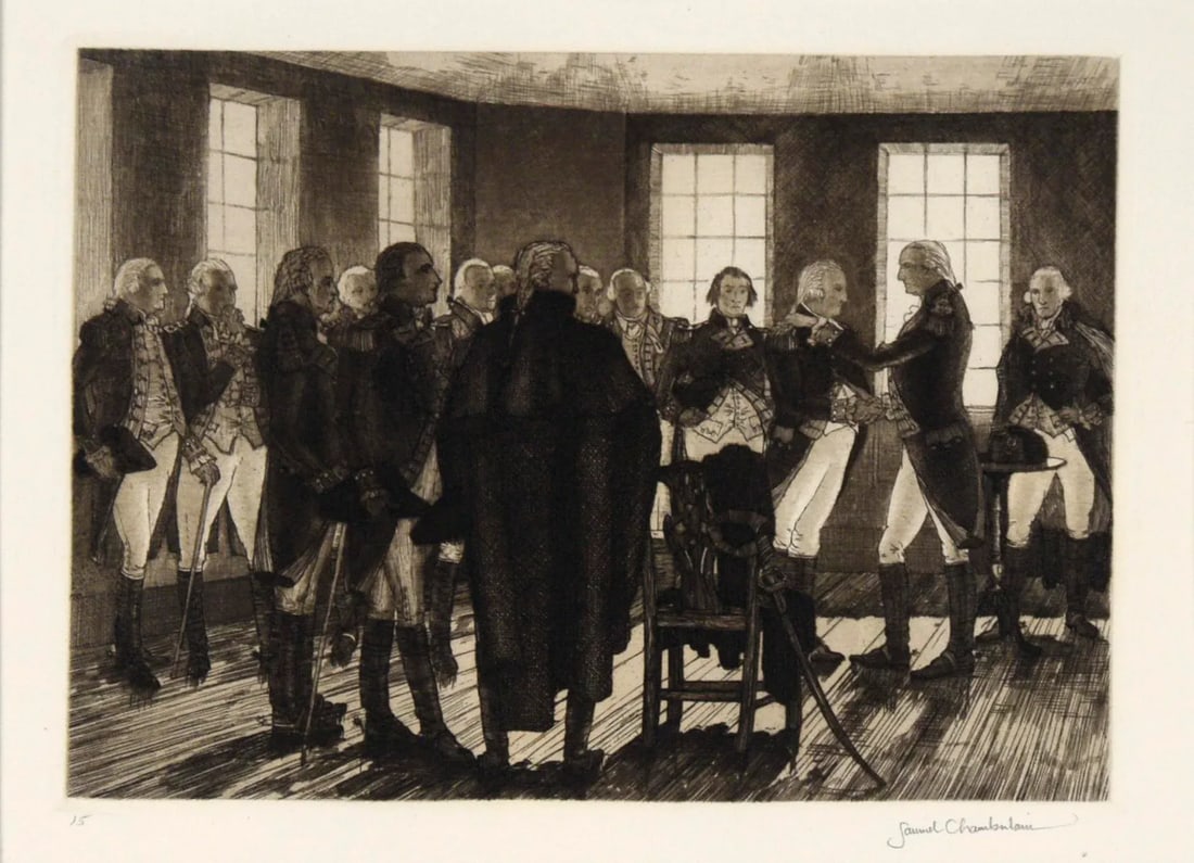 General Washington Saying Farewell to His Officers in Fraunces Tavern, New York by Samuel Chamberlai - 5