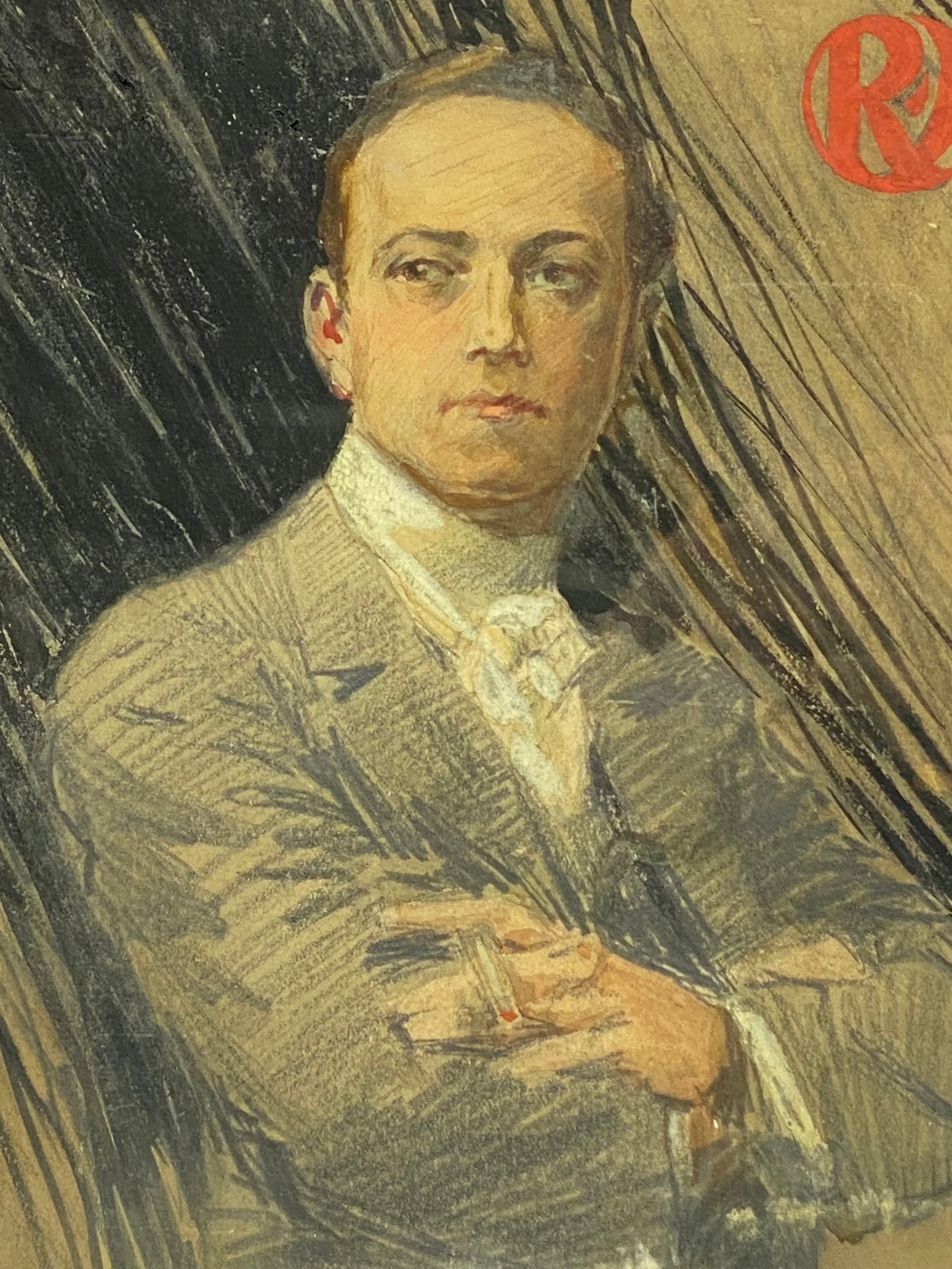 Art Deco Period Illustration of a Man Smoking - 5
