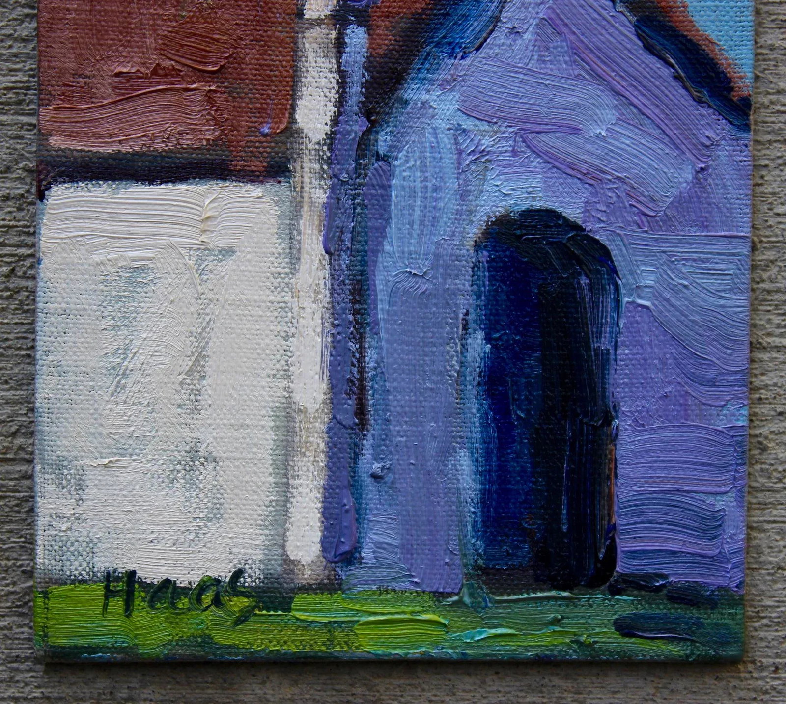 Mausoleum Crypt Contemporary Architectural Oil Painting - 2