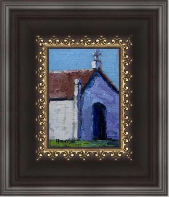 Mausoleum Crypt Contemporary Architectural Oil Painting - 5