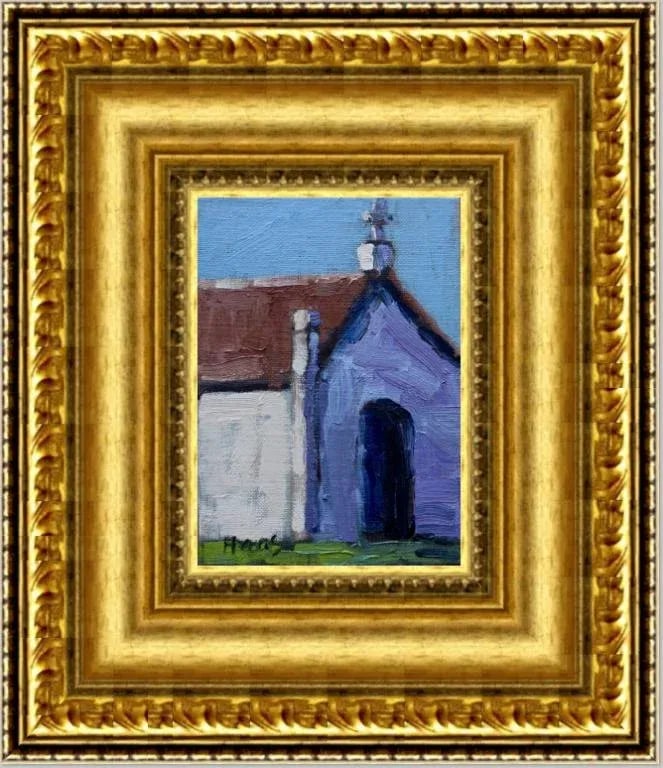 Mausoleum Crypt Contemporary Architectural Oil Painting - 7