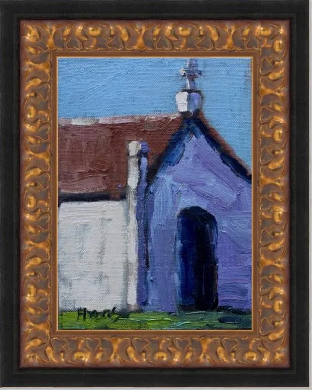 Mausoleum Crypt Contemporary Architectural Oil Painting - 8