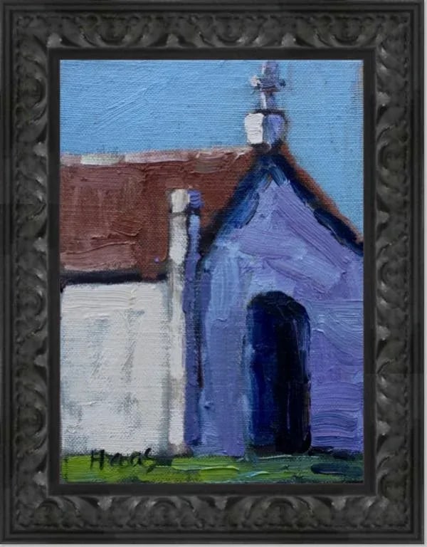 Mausoleum Crypt Contemporary Architectural Oil Painting - 9