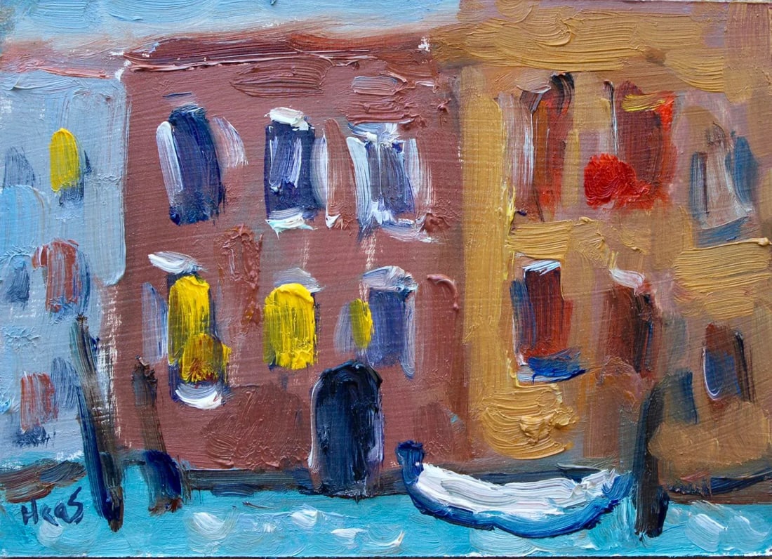 Modern Abstract Landscape Seascape - Venice Oil Painting - 2