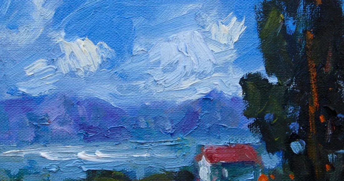 Coastal - Lake Saiko, Japan Oil Painting - 2