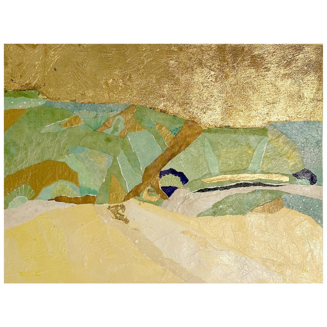 Golden Horizon - Original Collage Landscape by Margaret Reule - 2