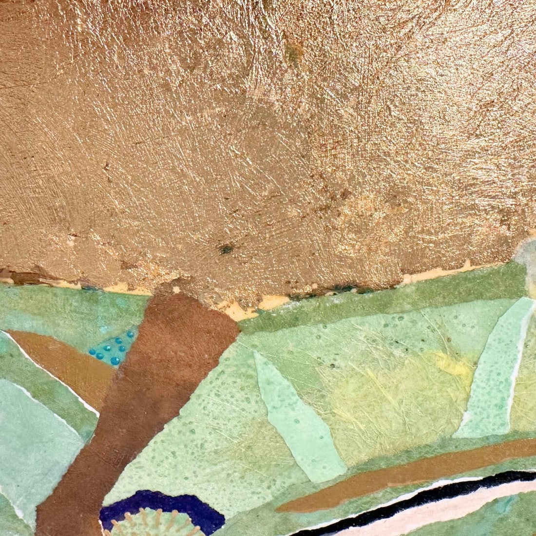 Golden Horizon - Original Collage Landscape by Margaret Reule - 4
