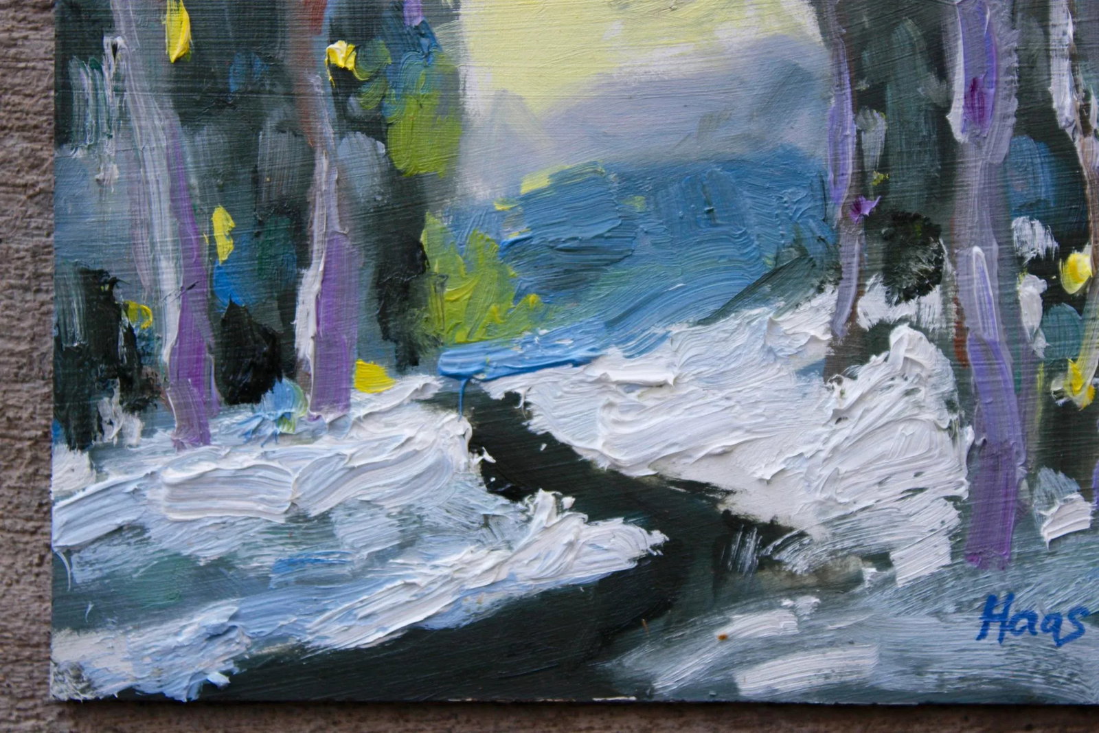 Last Light, Contemporary Winter Landscape Oil Painting by L Haas - 5