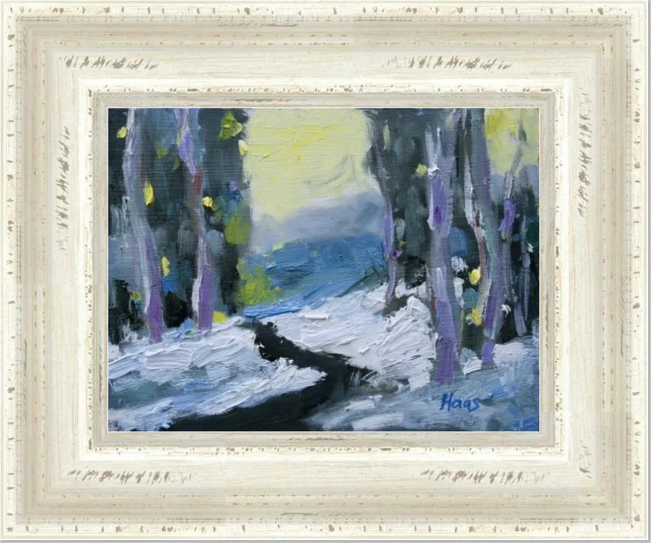 Last Light, Contemporary Winter Landscape Oil Painting by L Haas - 6