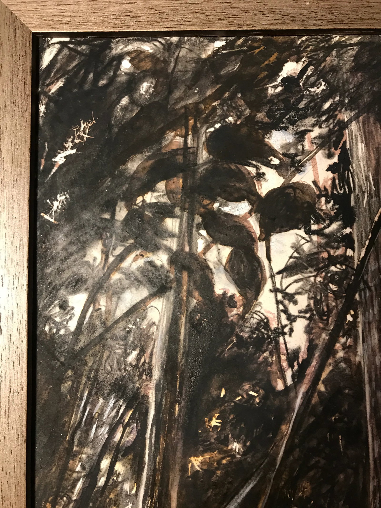 2009 Forest Landscape Tempera Painting on Board, Framed - 2