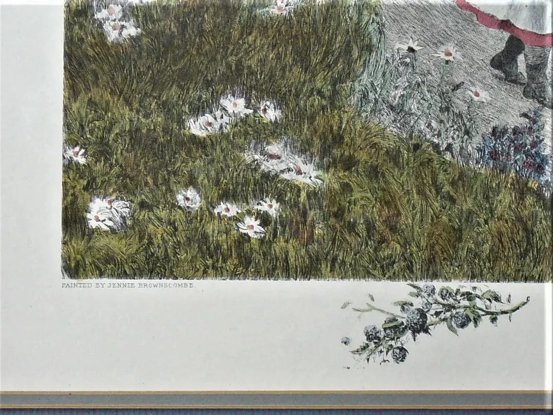 Late 20th Century "Berry Pickers" Figurative Landscape Etching by J. S. King, Framed - 2