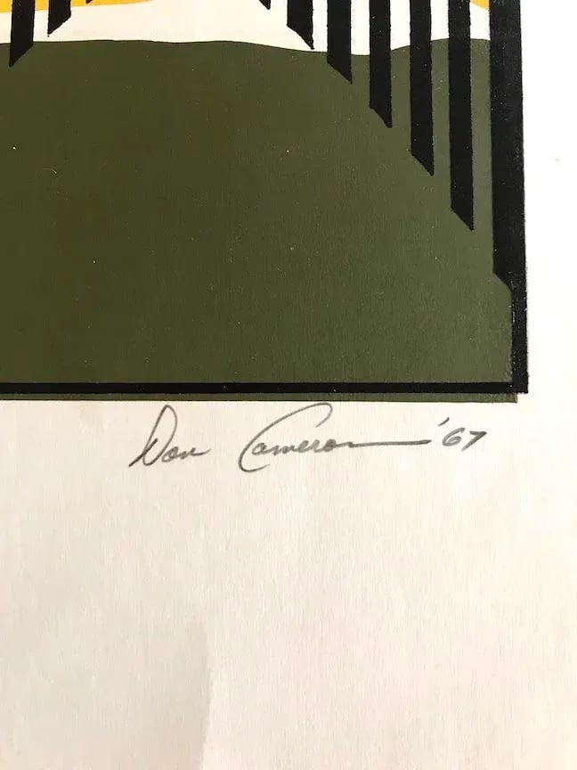 1967 Abstract Limited Edition Lithograph Numbered 18/50 by Don Cameron - 2