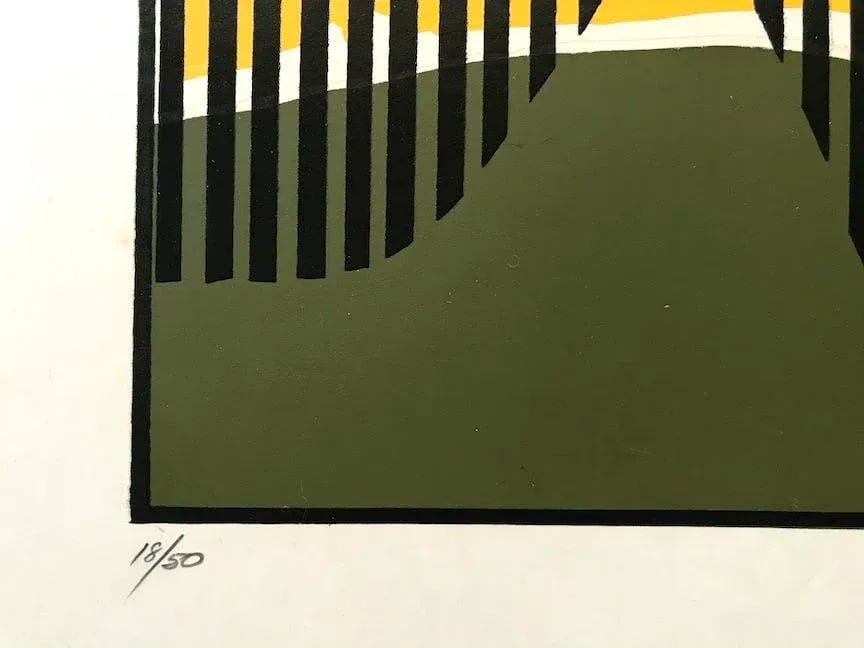 1967 Abstract Limited Edition Lithograph Numbered 18/50 by Don Cameron - 8