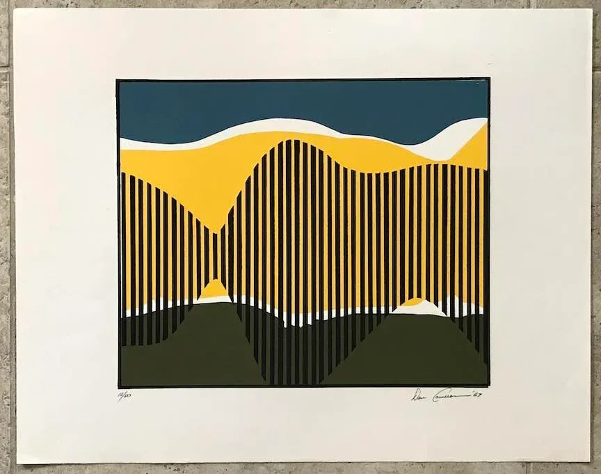 1967 Abstract Limited Edition Lithograph Numbered 18/50 by Don Cameron - 9