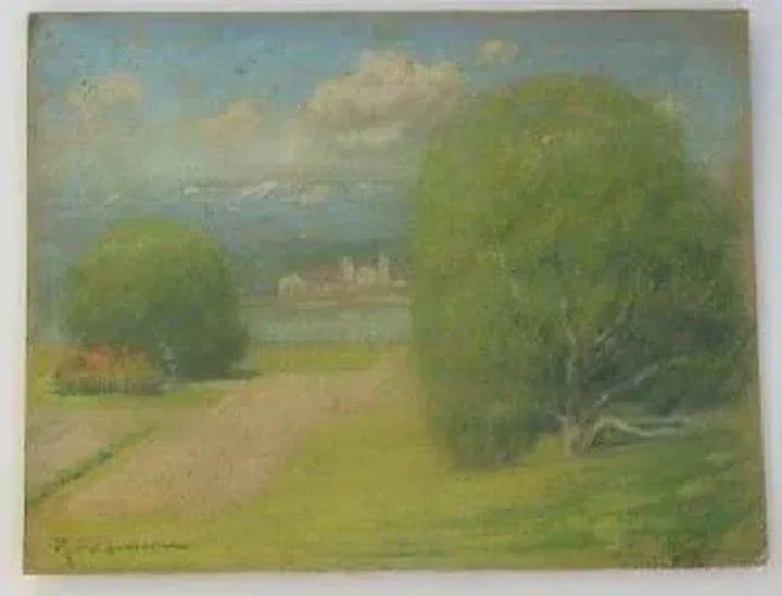 Mid 20th Century Landscape Pastel Drawing by Robert Alexander Graham - 4