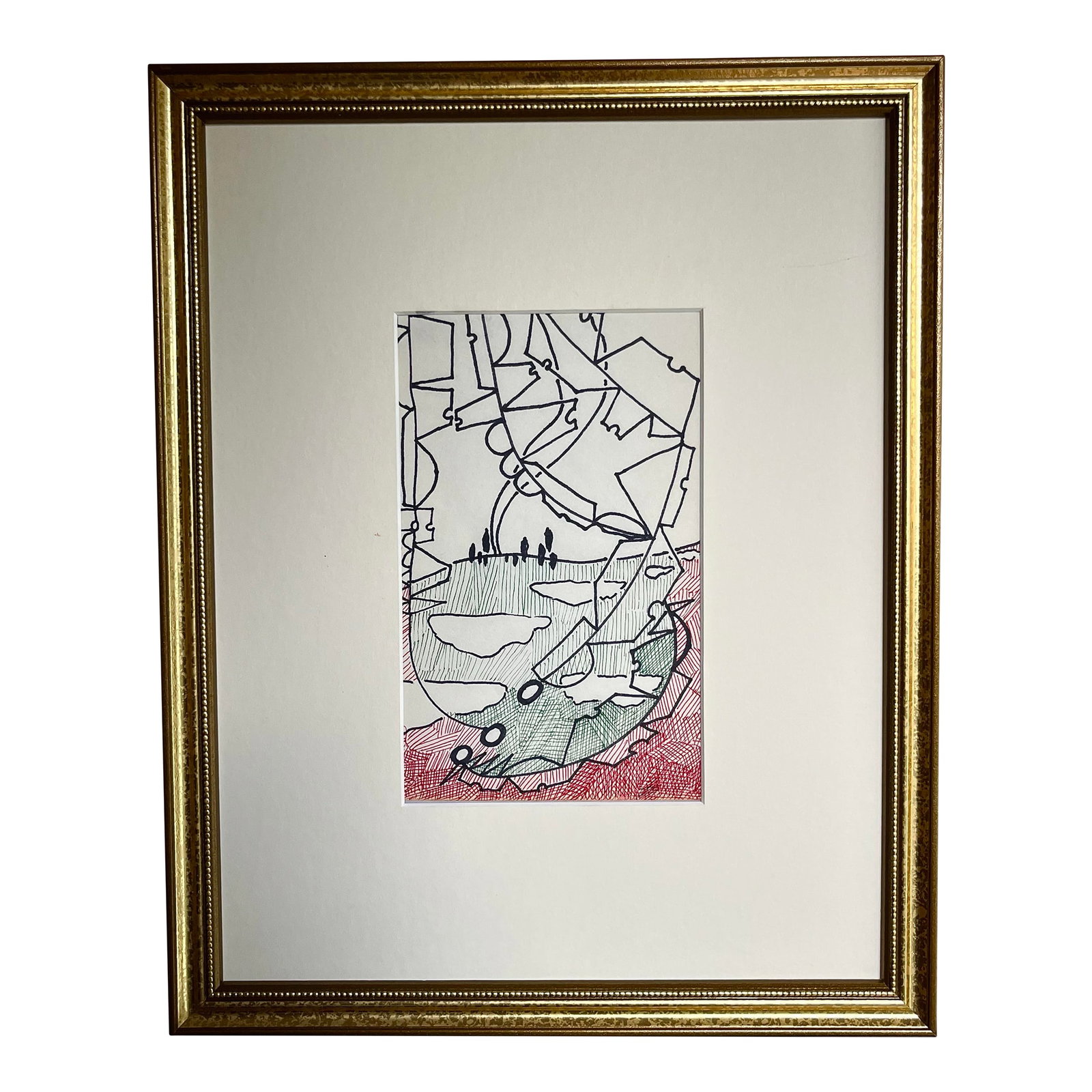 Vintage Modernist Abstract Landscape Drawing by Jewel Vintage Modernist Abstract Drawing by Jewel Ha (1 of 5)