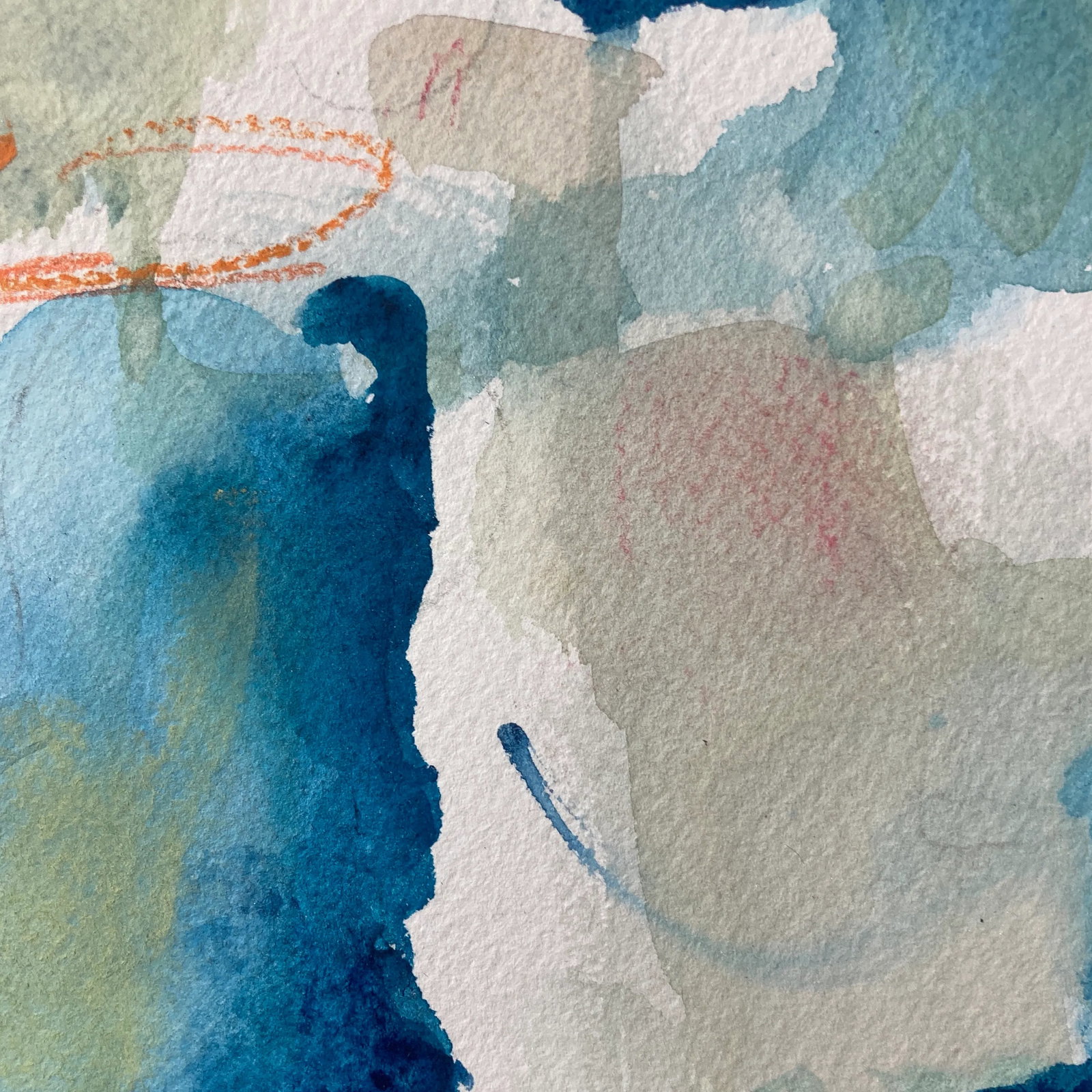 Original Contemporary Abstract Watercolor and Mixed-Media Painting on Paper Titled "Hidden Agenda" - 3