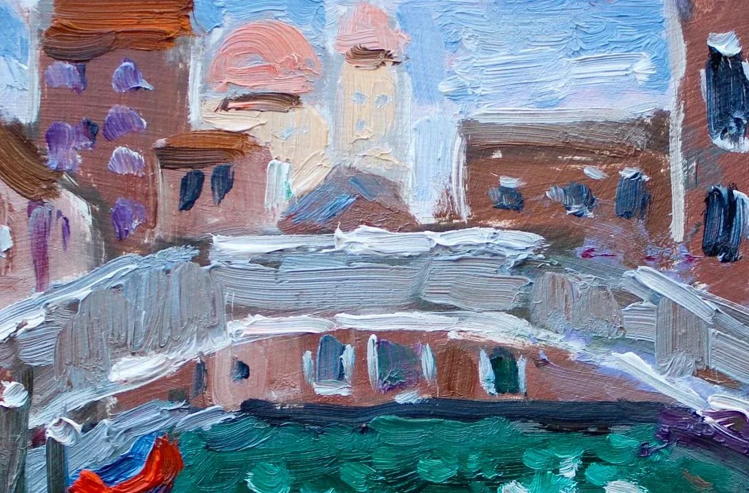 Venice, Contemporary Italian Cityscape Oil Painting - 3