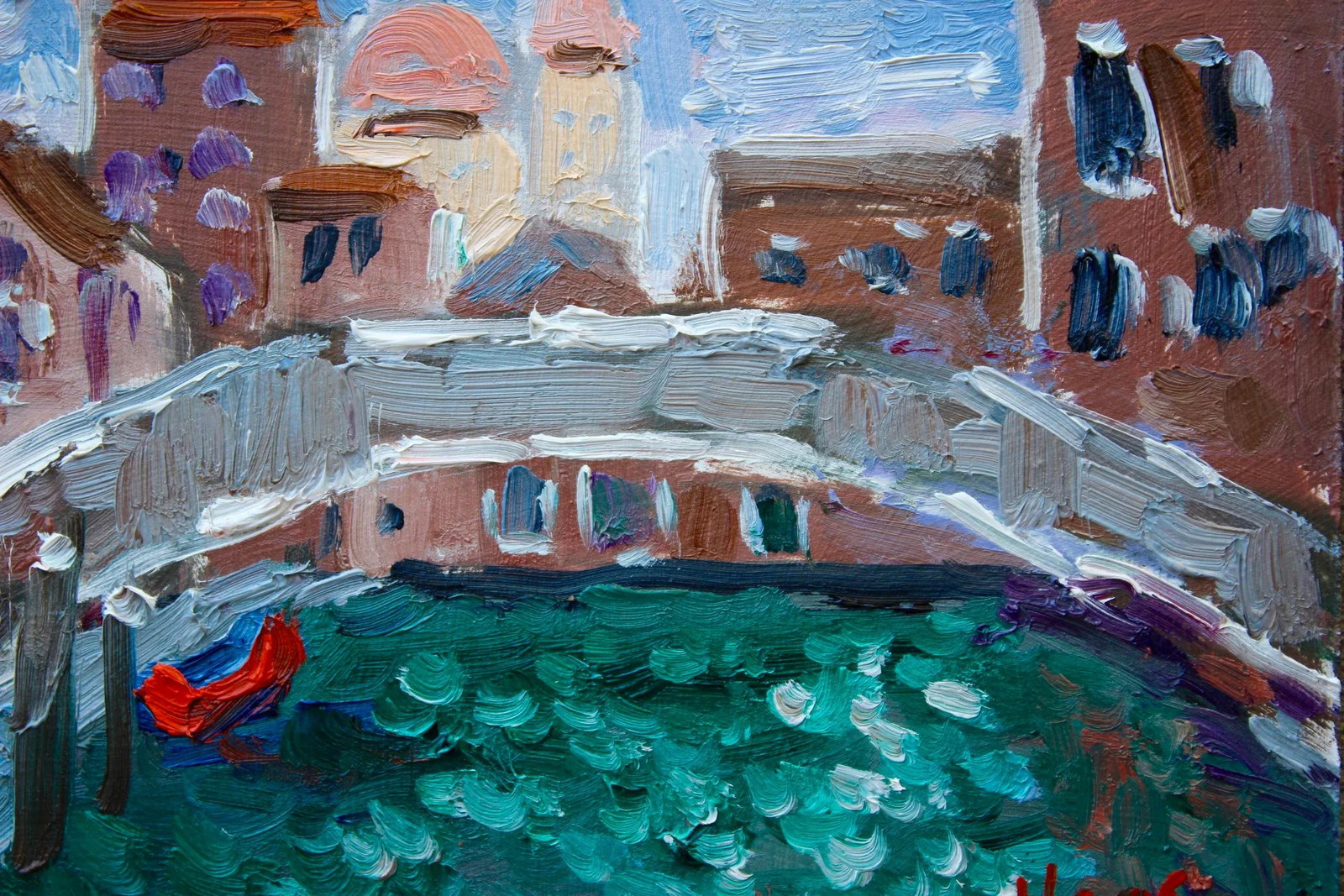 Venice, Contemporary Italian Cityscape Oil Painting - 5