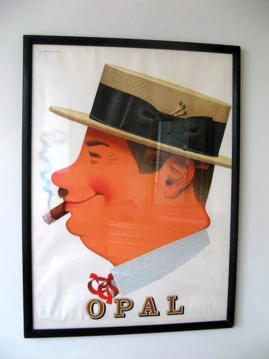 Mid 20th Century German Opal Cigar Poster, Framed - 6