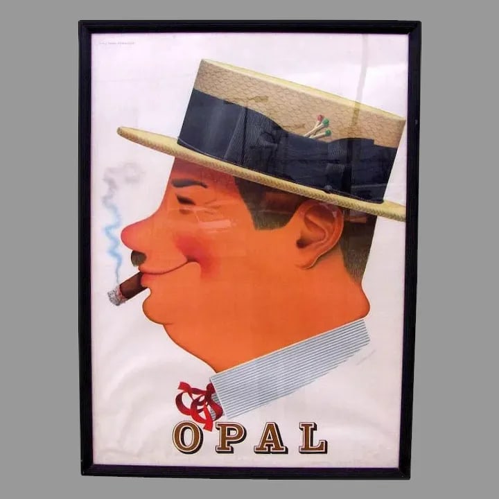 Mid 20th Century German Opal Cigar Poster, Framed - 7