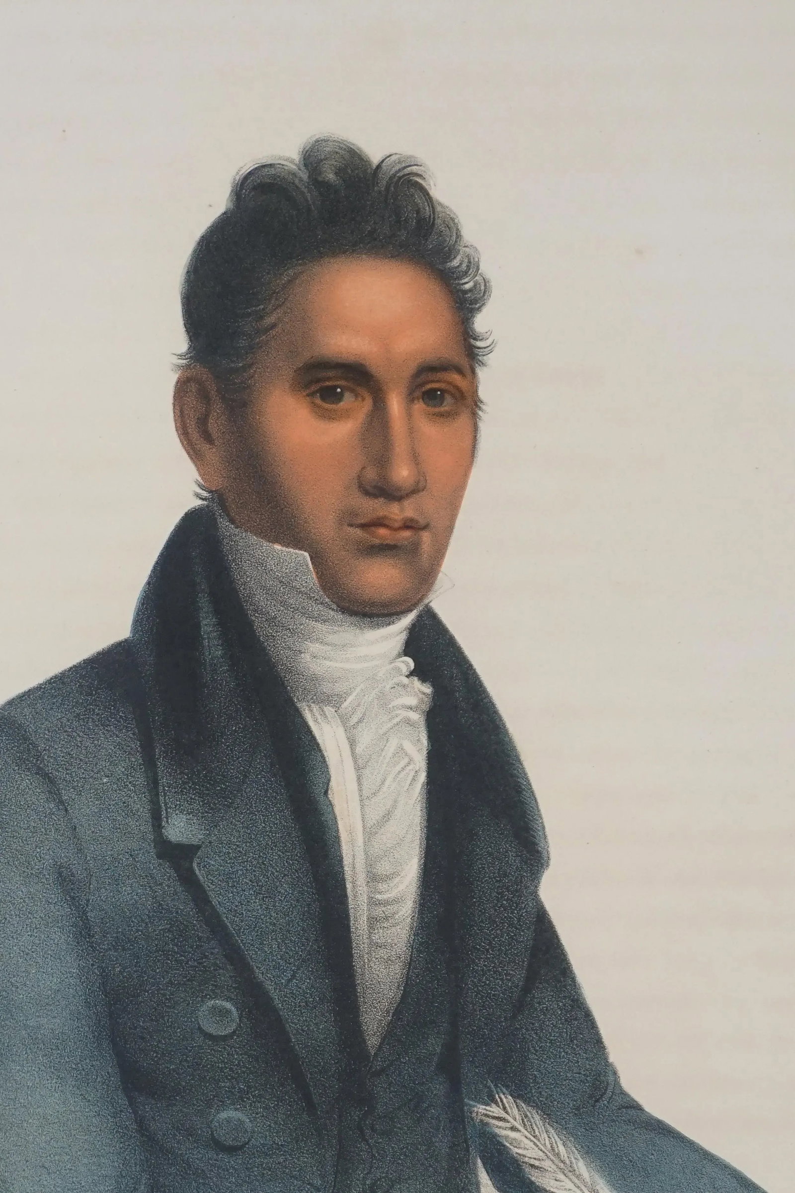 John Ridge, a Cherokee Indian & Interpreter Lithograph With Applied Watercolor by Charles Bird King - 3