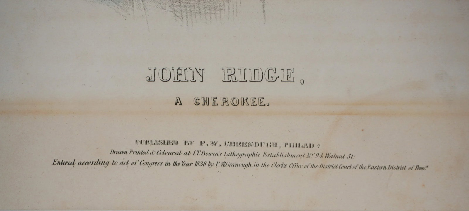John Ridge, a Cherokee Indian & Interpreter Lithograph With Applied Watercolor by Charles Bird King - 4