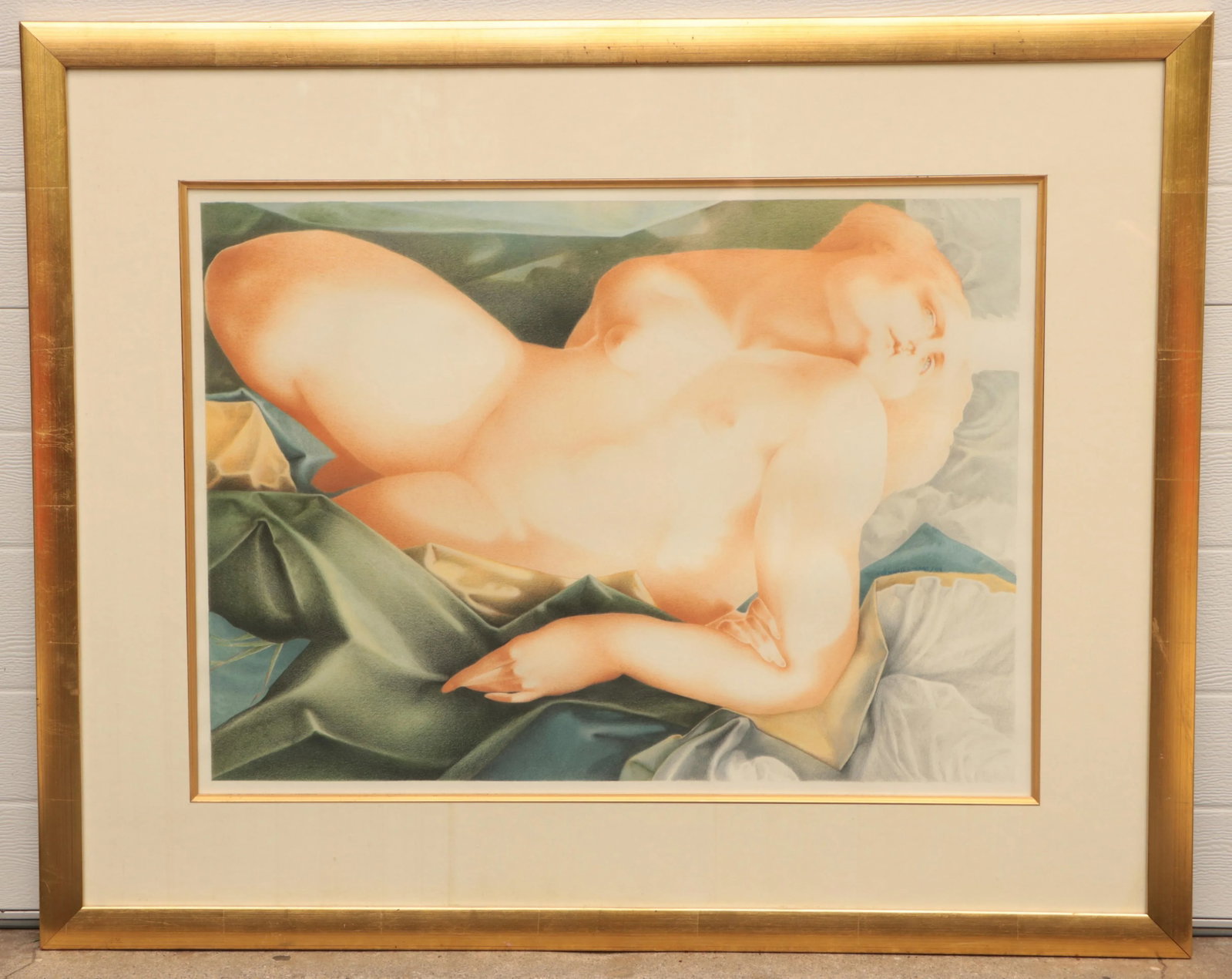 Lempicka Style Recumbent Nude Framed Original Portrait - 8