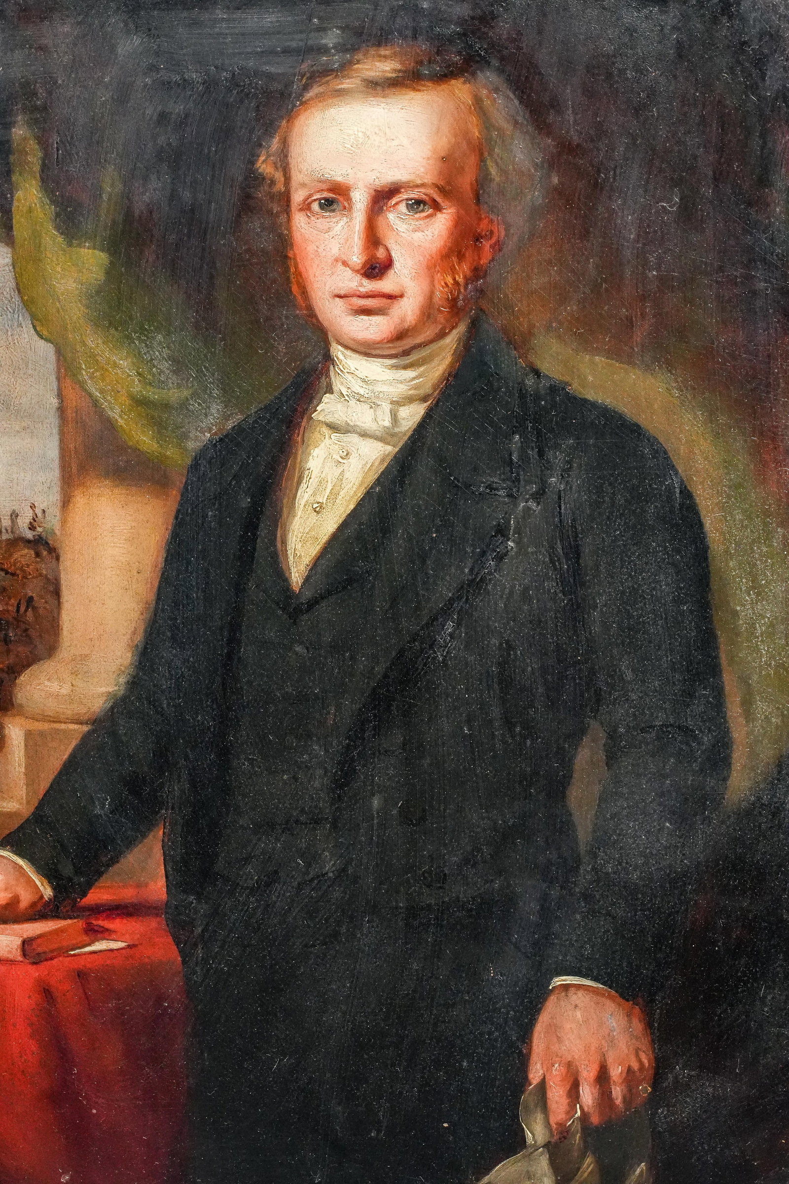 Stately English School Antique Framed Formal Portrait of Man Oil Painting Art Home Wall Decor - 3