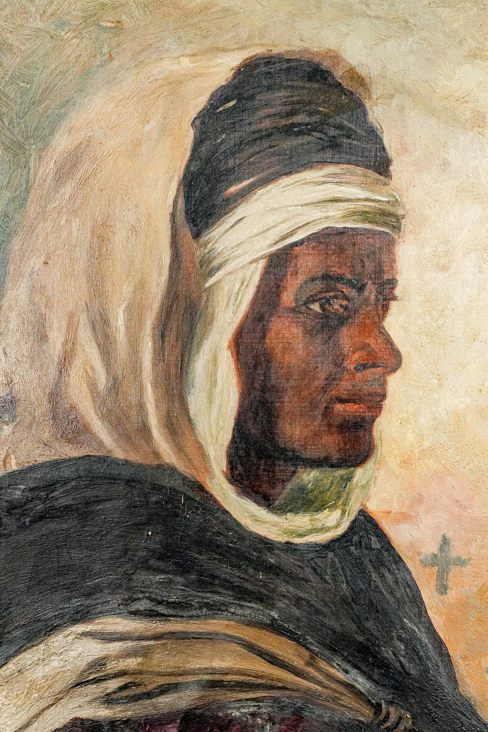 Incredible Orientalist Style Antique Framed Oil Painting of Arab Man Bohemian - 3
