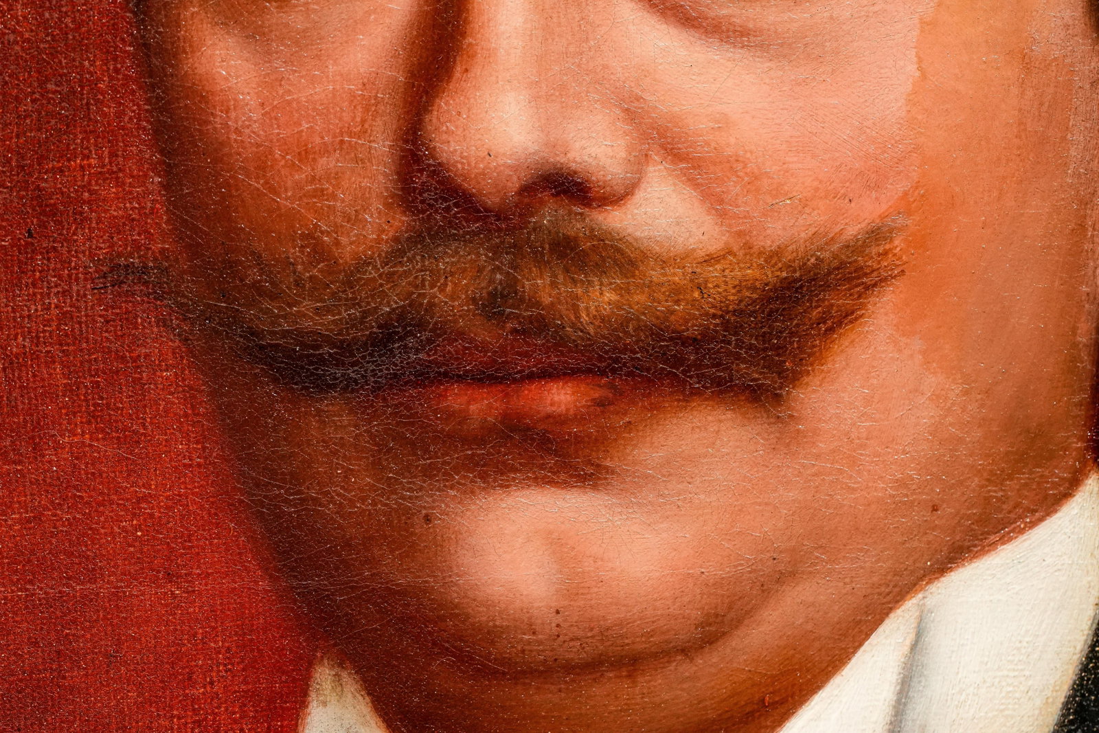 Refined Formal Victorian Era Tuxedo Gentleman Antique French Oil Painting on Canvas - 6