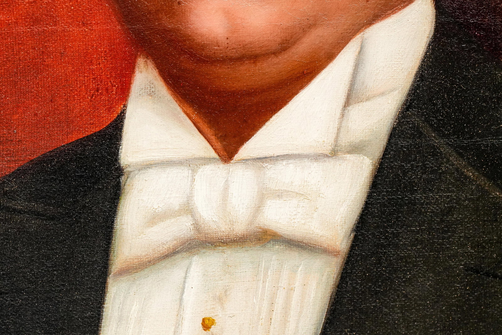 Refined Formal Victorian Era Tuxedo Gentleman Antique French Oil Painting on Canvas - 7