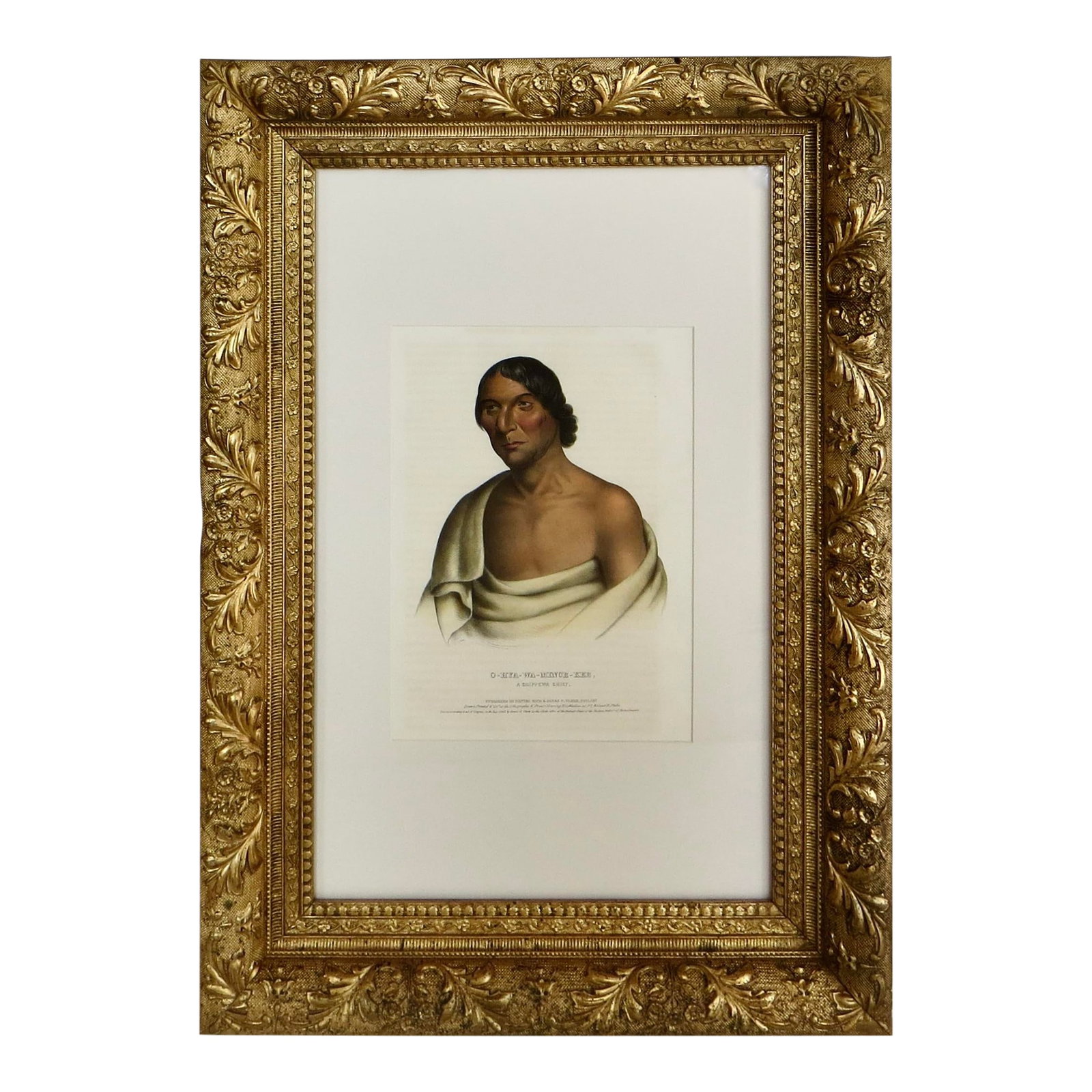 O-Hya-Wa-Mince-Kee, Chippewa Chief" McKenney & Hall Hand Painted Litho c.1843 (1 of 9)