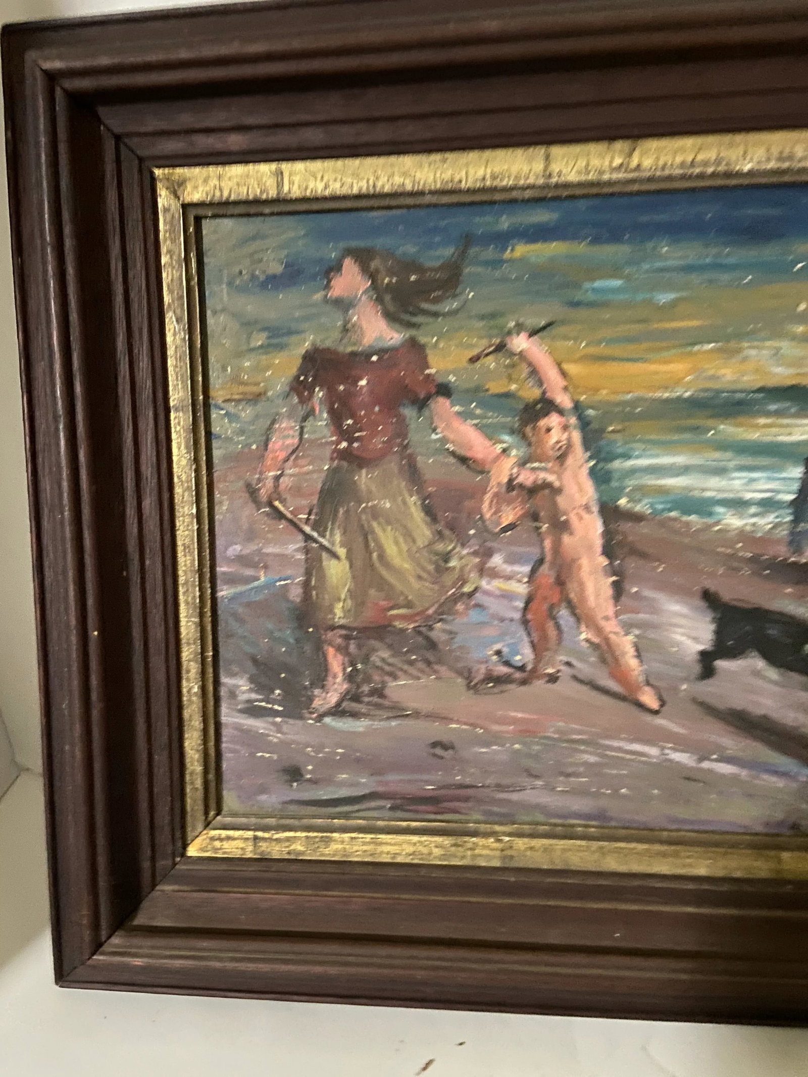 Early 20th Century "Nude on the Beach" Expressionist Figurative Oil Painting - 3