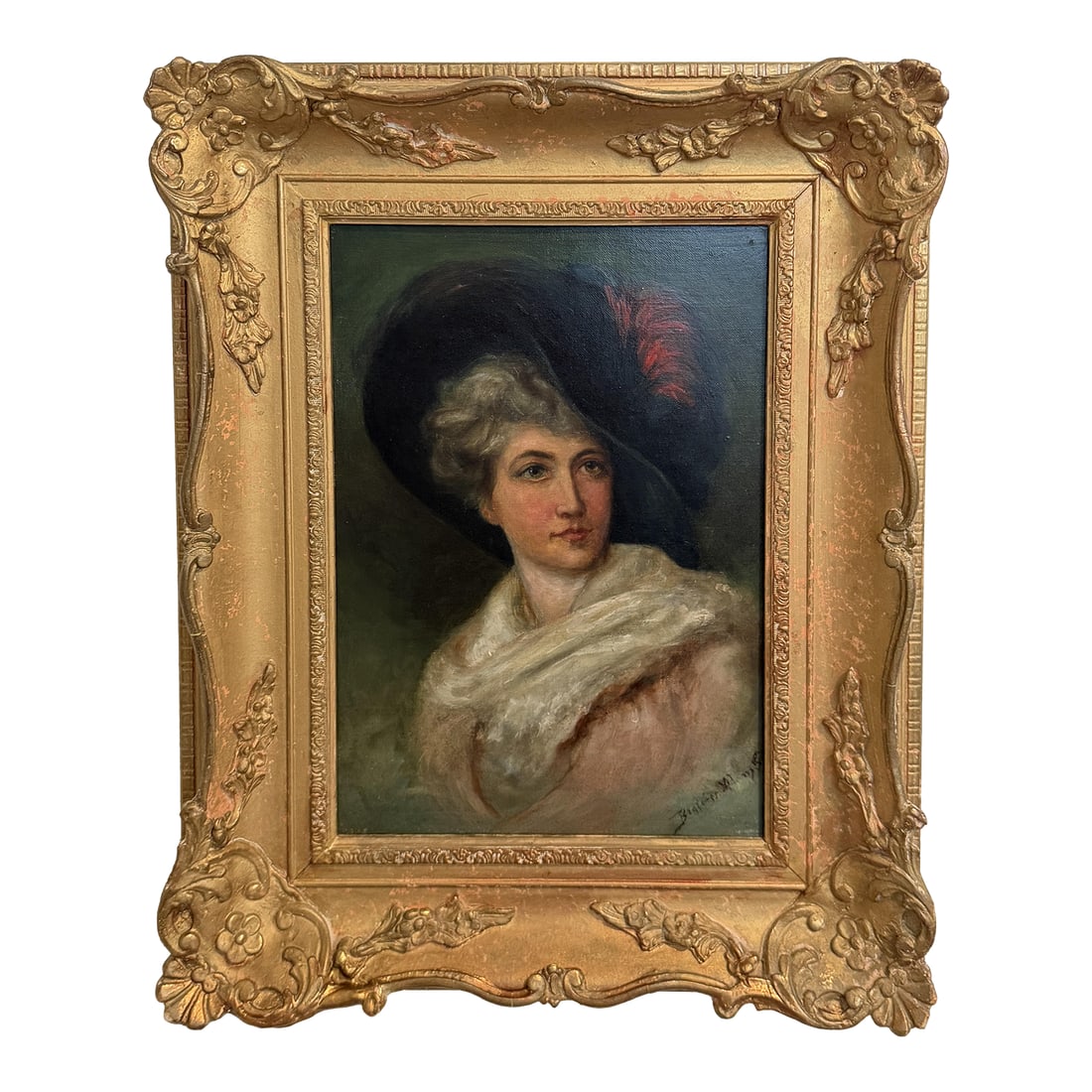 Beatrice Adams (British, 1876-1958) Antique Oil Painting, Portrait of a Lady (1 of 9)