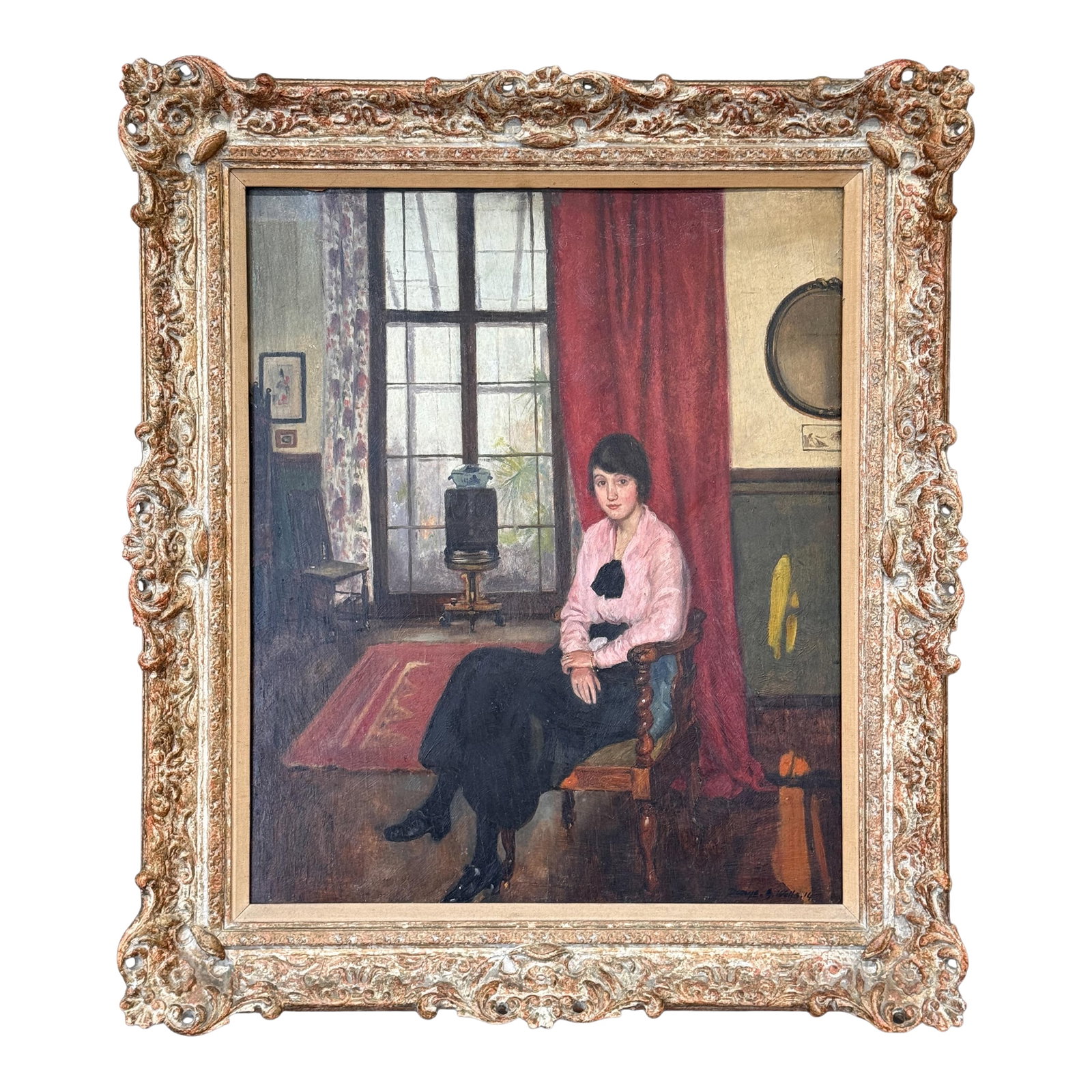 Early 20th Century Oil Portrait of a Young Lady, Dated 1914 (1 of 8)