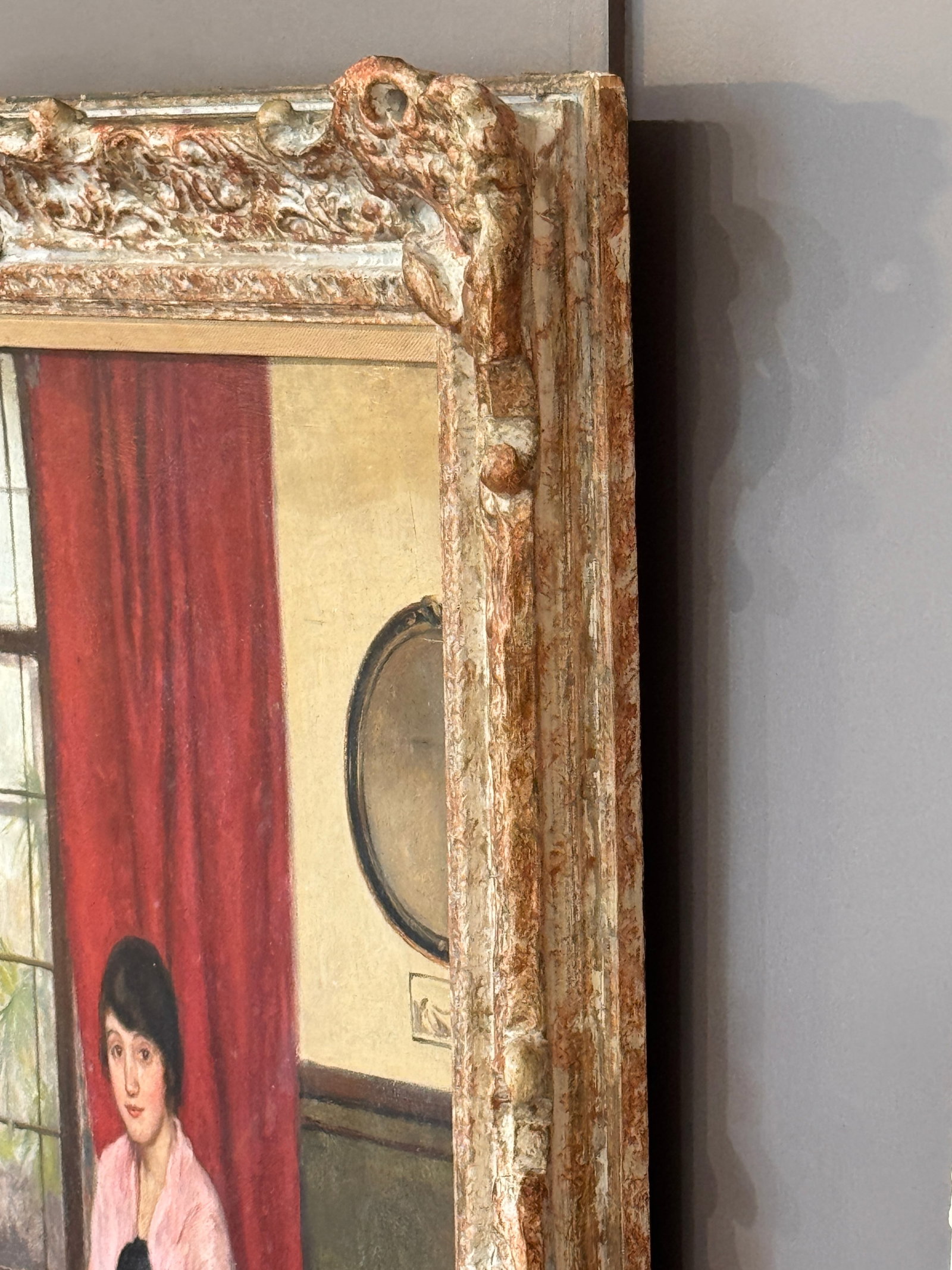 Early 20th Century Oil Portrait of a Young Lady, Dated 1914 - 8