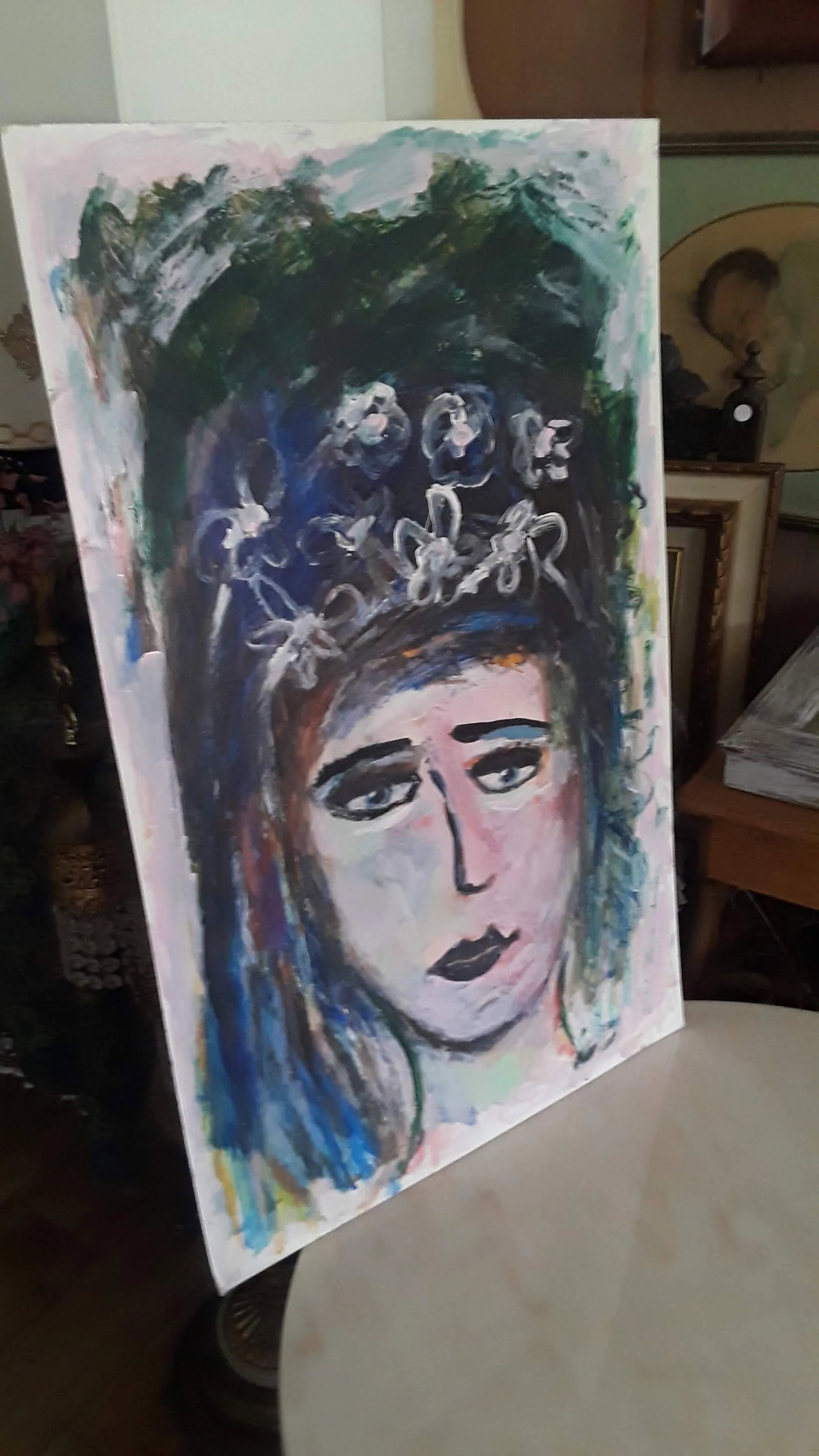 The Starry Eyed Girl Contemporary Abstract Figurative Acrylic Painting - 4