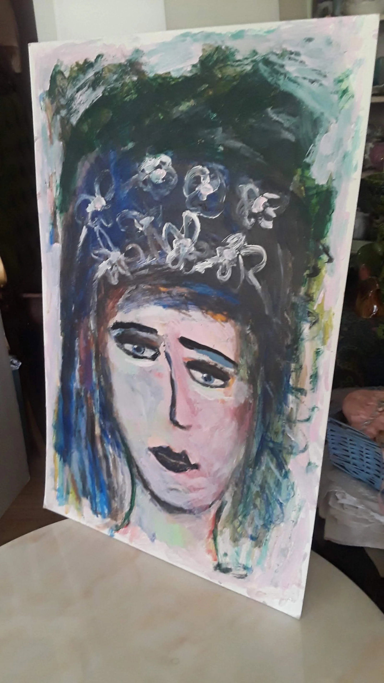 The Starry Eyed Girl Contemporary Abstract Figurative Acrylic Painting - 5