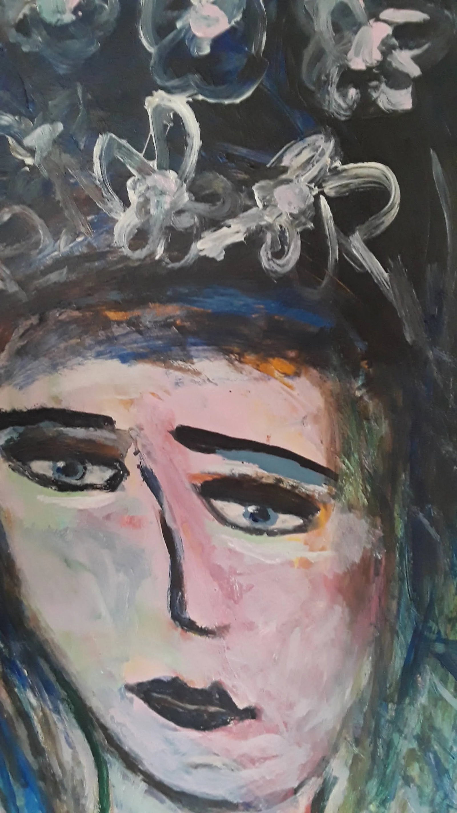 The Starry Eyed Girl Contemporary Abstract Figurative Acrylic Painting - 7